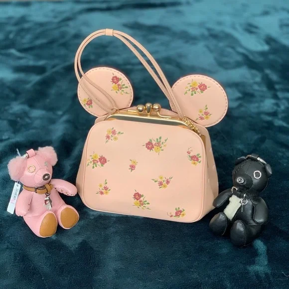 Coach Bags Nwt Coach Minnie Mouse Pink Leather Kisslock Bag